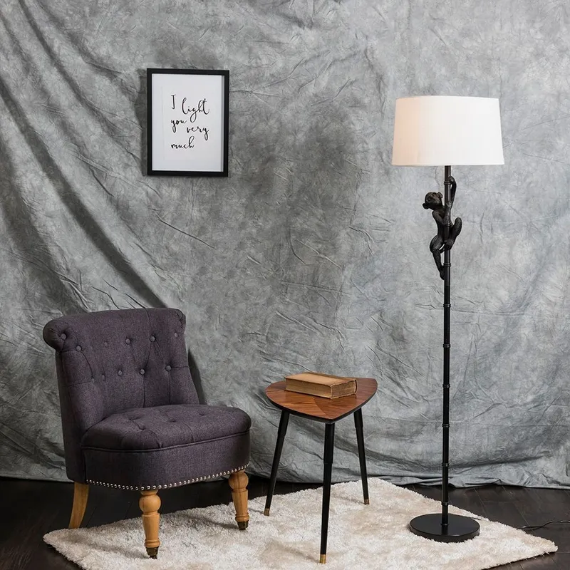 ValueLights Unisex George Monkey White Floor Lamp White One Size female