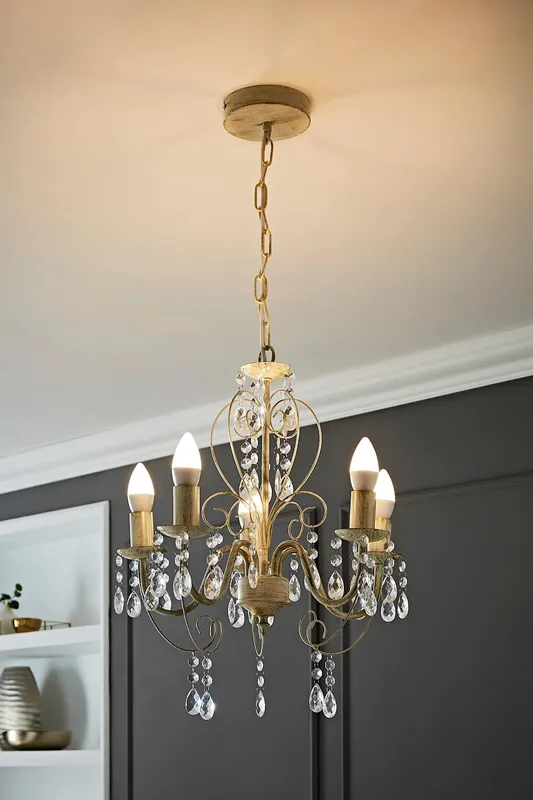 ValueLights Unisex Lille White Ceiling Light Chandelier White female