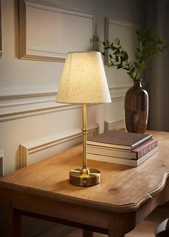 ValueLights Lowe Rechargeable LED Portable Touch Table Lamp in Gold Gold