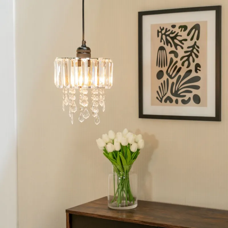 ValueLights Mabel Clear Acrylic Drum Ceiling Pendant Droplet Light Lamp Shade in Silver - Silver