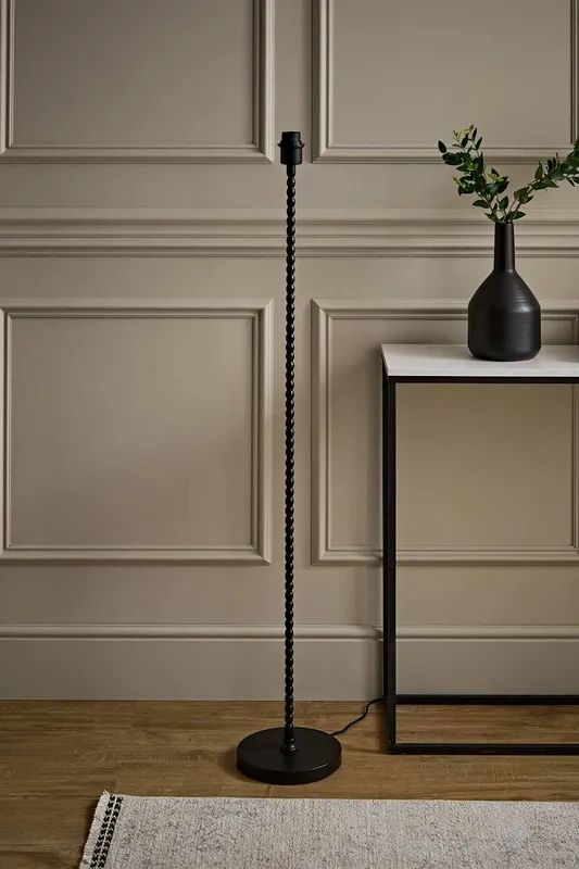 ValueLights Maeve Bobbin Bobbled Metal Floor Lamp Base in Black Black