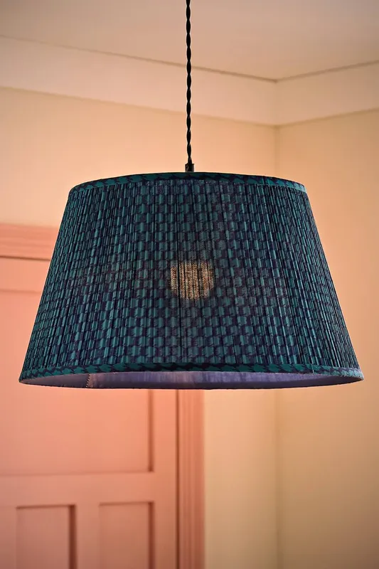 ValueLights Malina Double Teal Pleated Tapered Easy Fit Lamp Shade with Bulb Size: Large - Teal