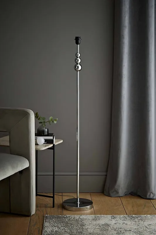 ValueLights Marissa Stacked Ball Freestanding Floor Lamp Base in Silver Silver