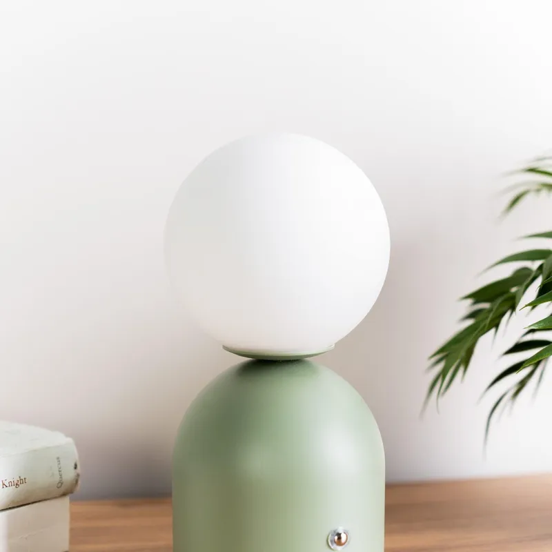 ValueLights Marlow Rechargeable LED Portable Touch Table Lamp in Pale Green Pale Green