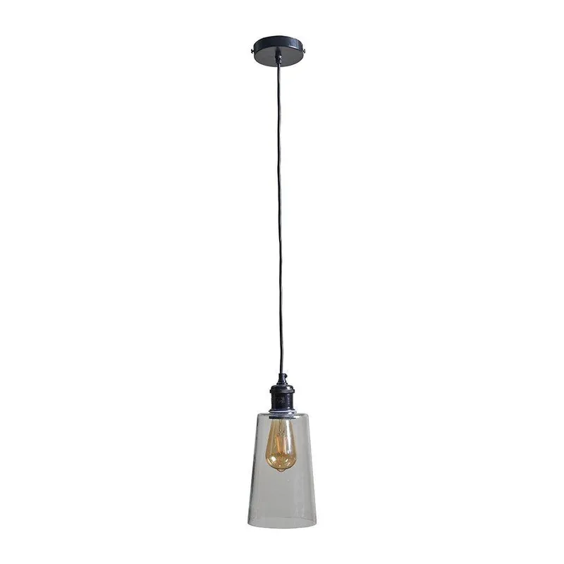 ValueLights Matt Black Ceiling Light Pendant - Black