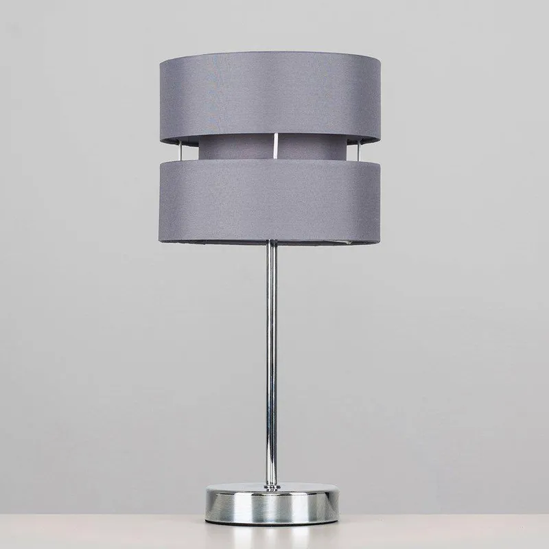 ValueLights Unisex Pinto Silver Table Lamp Silver female