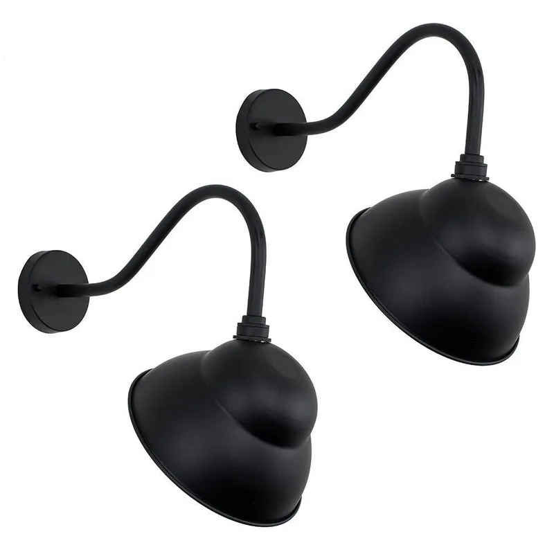 ValueLights Porter Pair of Black Outdoor Wall Lantern - Black - Size: One Size