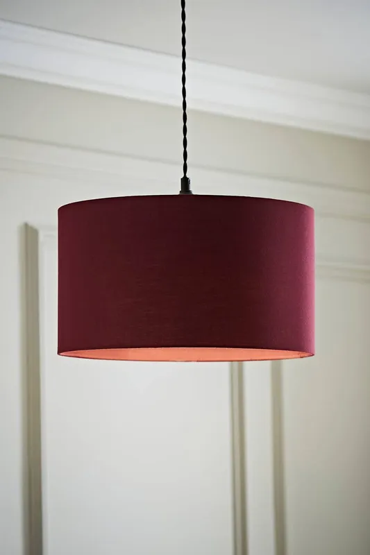 ValueLights Reni Plum Fabric Easy Fit Drum Ceiling Lamp Shade Size: Medium - Plum