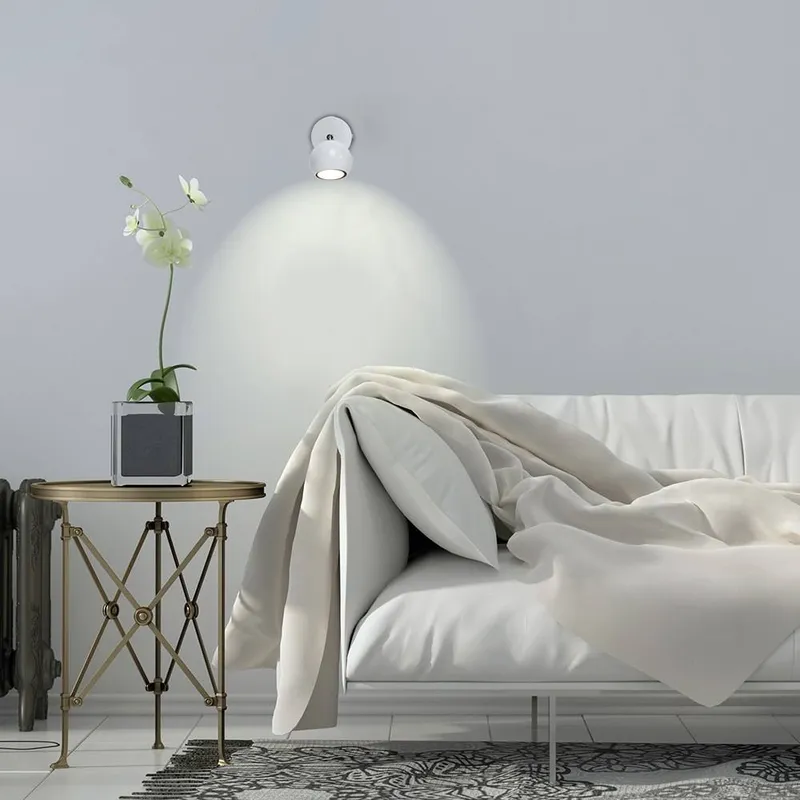ValueLights Retro Eyeball Spotlight White Indoor Wall Spotlight - White - Size: One Size
