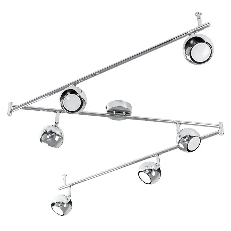 ValueLights Retro Spotlight 6 Way Silver Ceiling Bar Spotlight Silver
