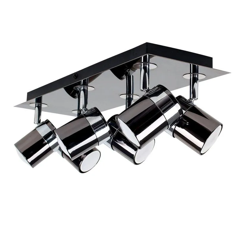ValueLights Rosie 6 Way Black Ceiling Bar Spotlight Black