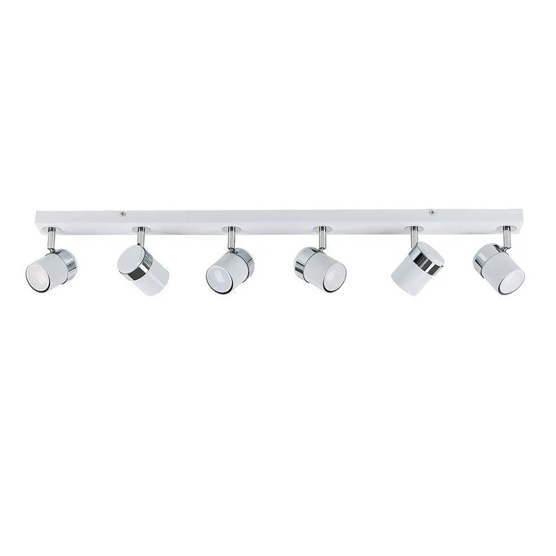 ValueLights Rosie Spotlight 6 Way White Ceiling Bar Spotlight - White