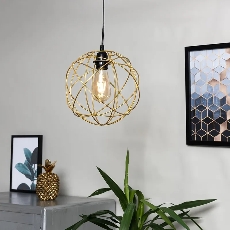 ValueLights Rutherford Gold Ceiling Pendant Shade Gold