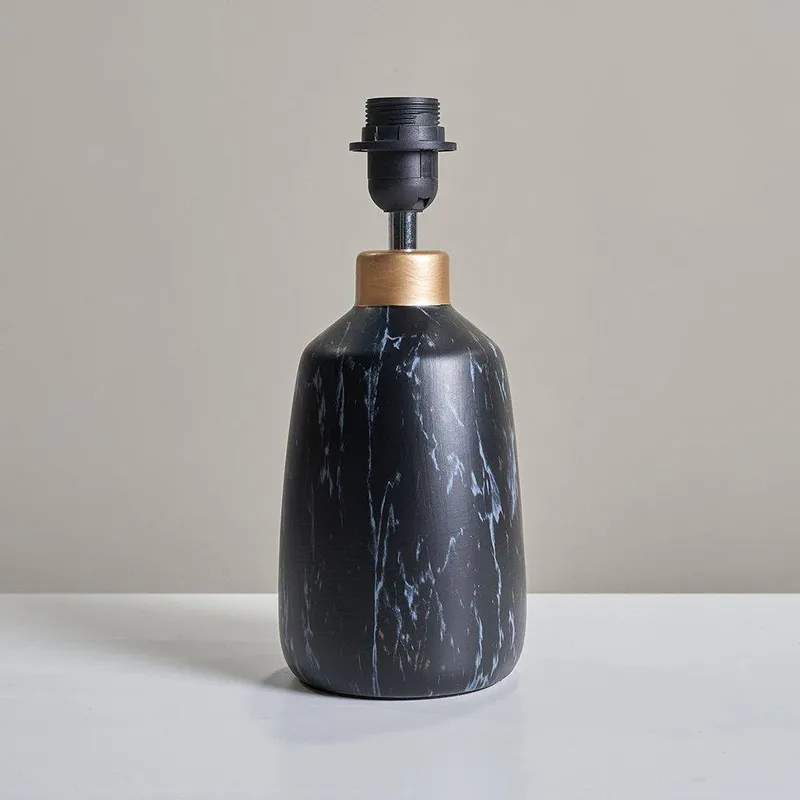 ValueLights Unisex Selma Black Table Lamp Base Black female