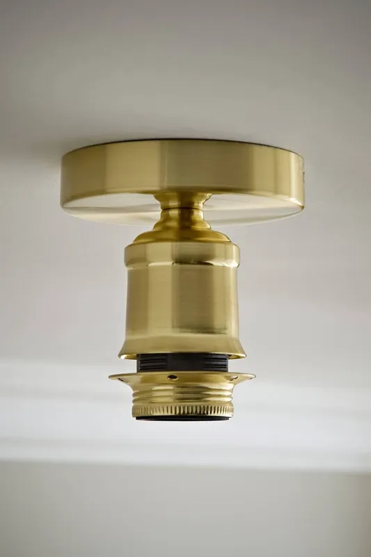 ValueLights Shaw Flush Brushed Brass, Chrome, Gold & Black Ceiling Light Fitting - Gold