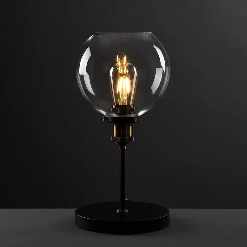 ValueLights Unisex Sheridan Pair of Industrial Glass Bowl Gold Trim Black Table Lamps Black One Size female