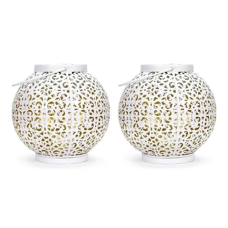 ValueLights Solar White Outdoor Lantern - White