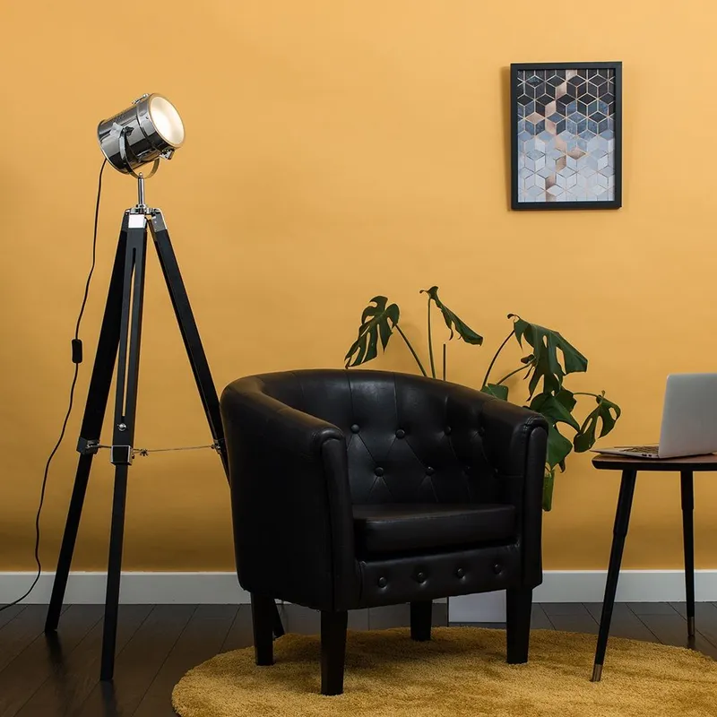 ValueLights Starboard Tripod Black Floor Lamp Black