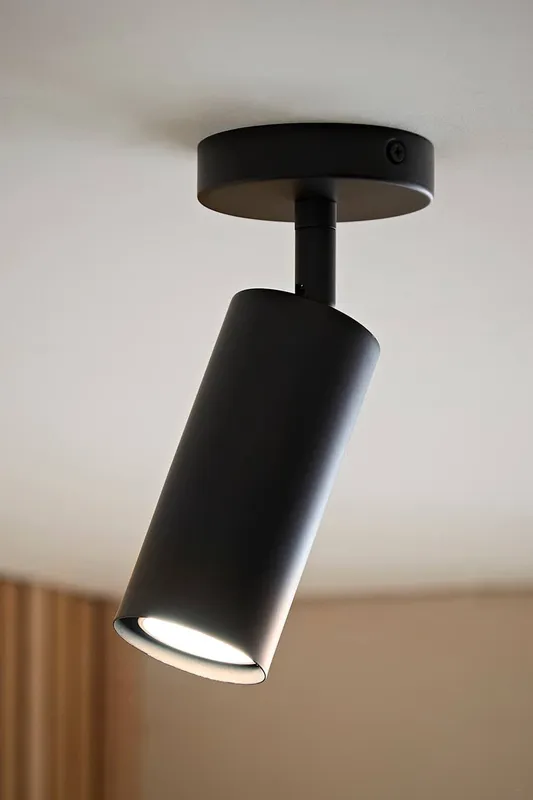 ValueLights Taylor Matte Adjustable Tube Spotlight Ceiling Light in Black Black