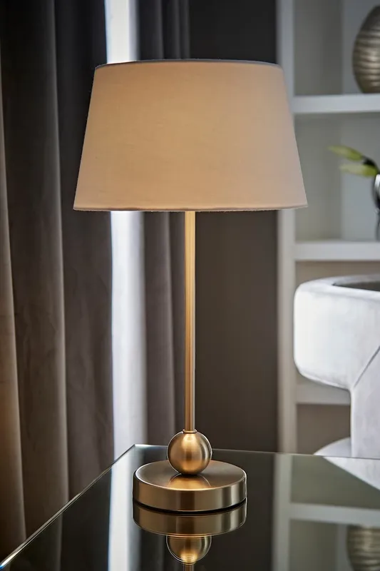 ValueLights Theydon Silver Table Lamp - Silver