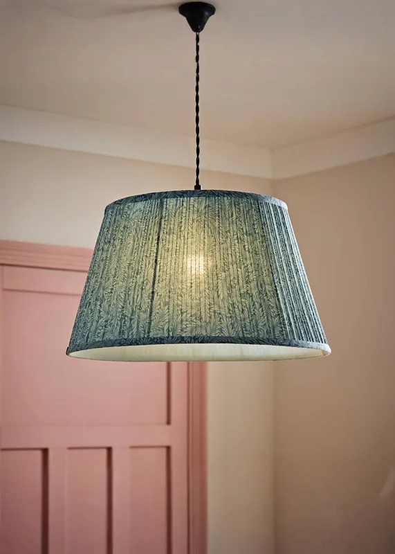 ValueLights Alba Pleated Tapered Leaf Easy Fit Ceiling Pendant Light Lamp Shade in Blue Size: Large - Blue - Size: L
