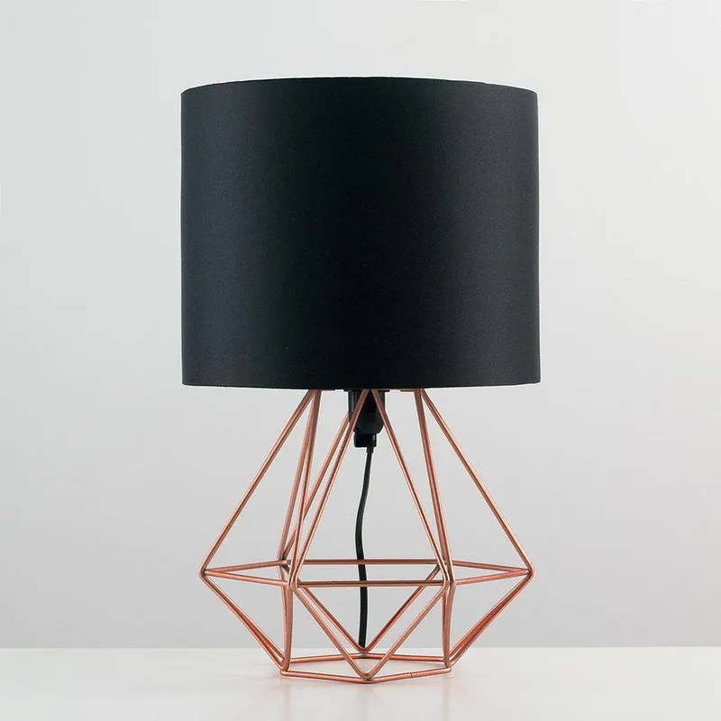 ValueLights Angus Geometric Copper Table Lamp - Copper - Size: One Size
