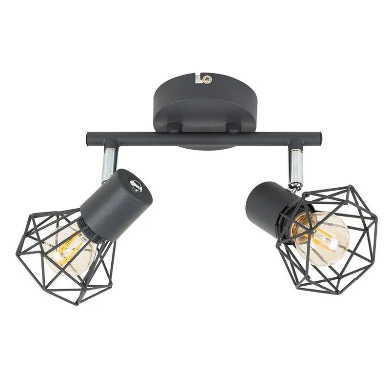 ValueLights Angus Industrial Grey Ceiling Bar Spotlight Grey