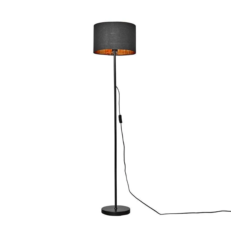 ValueLights Unisex Charlie Black Floor Lamp Black female
