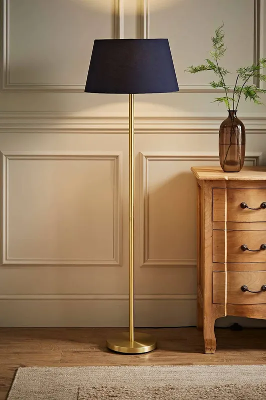 ValueLights Unisex Charlie Modern Stem Gold Floor Lamp Gold One Size female