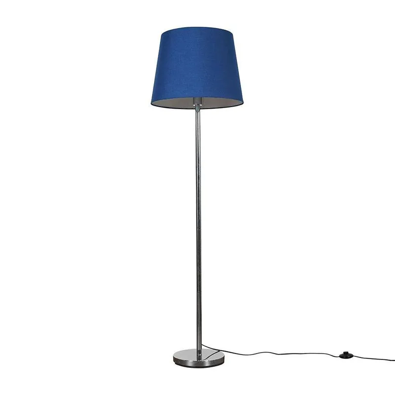 ValueLights Unisex Charlie Modern Stem Silver Floor Lamp Silver One Size female