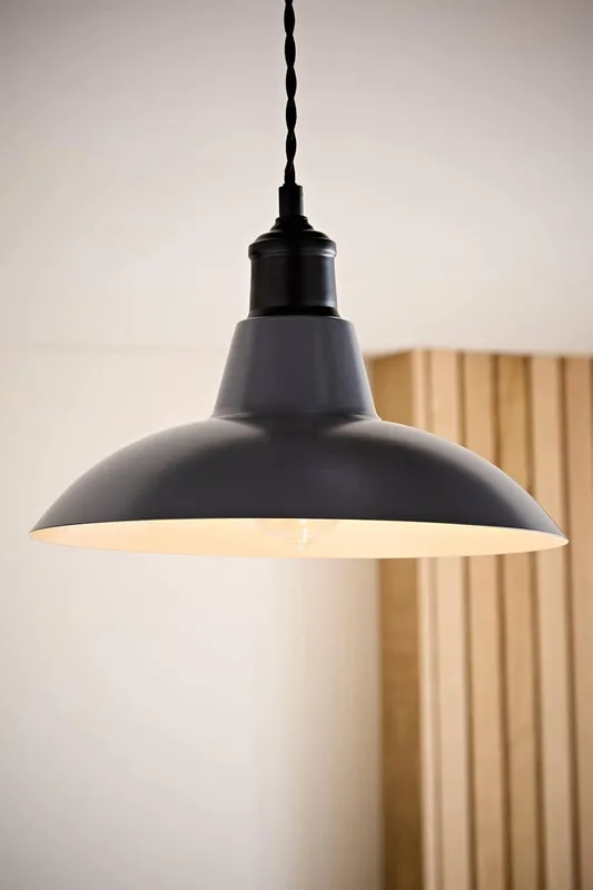 ValueLights Civic Grey Ceiling Pendant Shade - Grey
