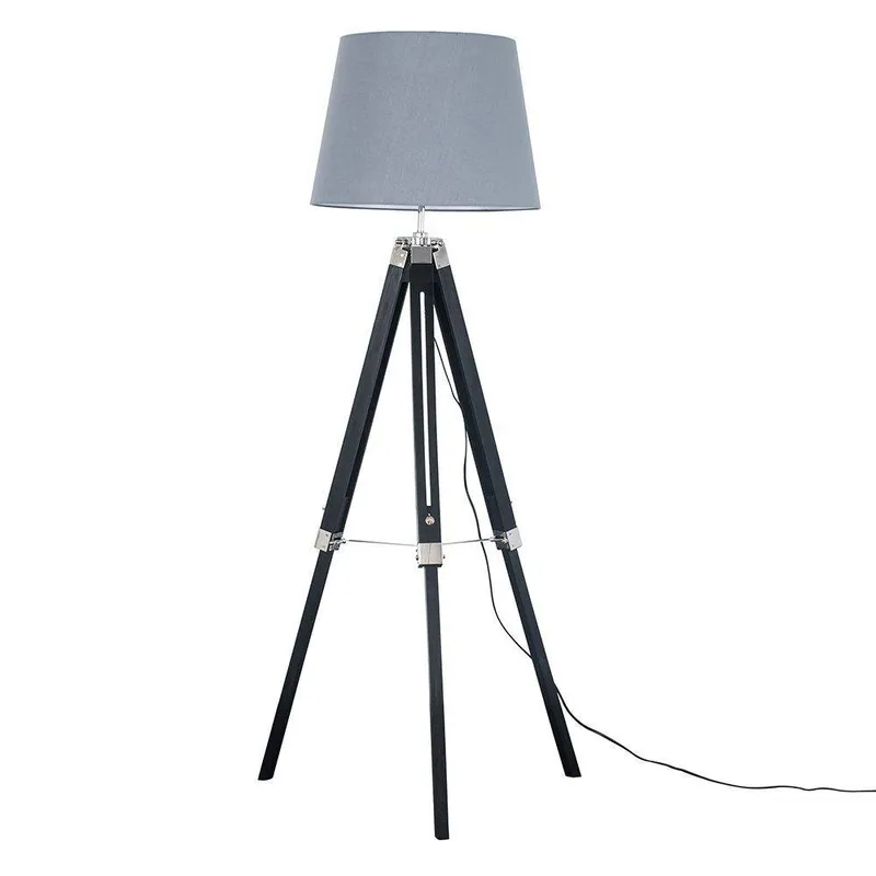 ValueLights Unisex Clipper Black Floor Lamp Black female