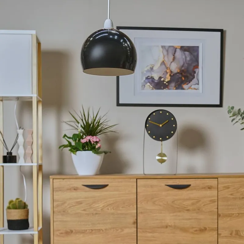 ValueLights Curva Black Ceiling Pendant Shade - Black