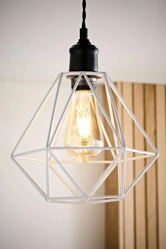 ValueLights Diablo White Ceiling Pendant Shade White