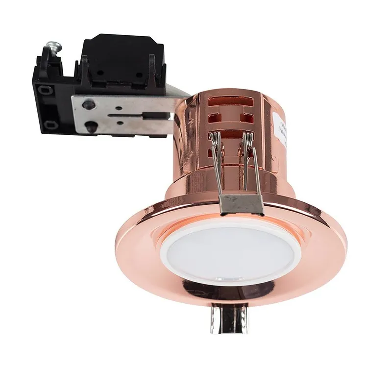 ValueLights Downlight Fire Rated Ceiling Light Fitting 10 Pack in Copper Copper