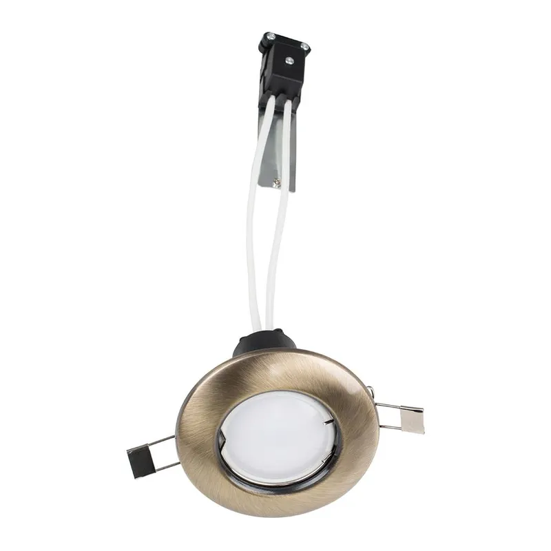 ValueLights Downlight Fixed Ceiling Light Fitting 6 Pack in Gold Gold