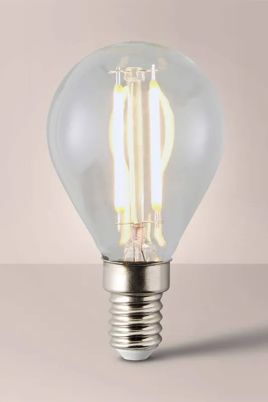ValueLights Unisex E14 Pack of 2 4W Filament Golfball Warm White LED Bulbs in Clear Clear female