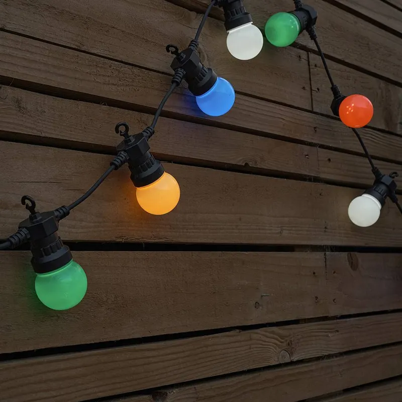 ValueLights Festoon 10 Set Multi Coloured Outdoor String Festoon Light Multicolor