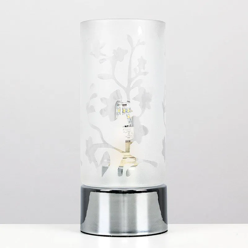 ValueLights Unisex Florette Silver Table Lamp Dimmable Silver female