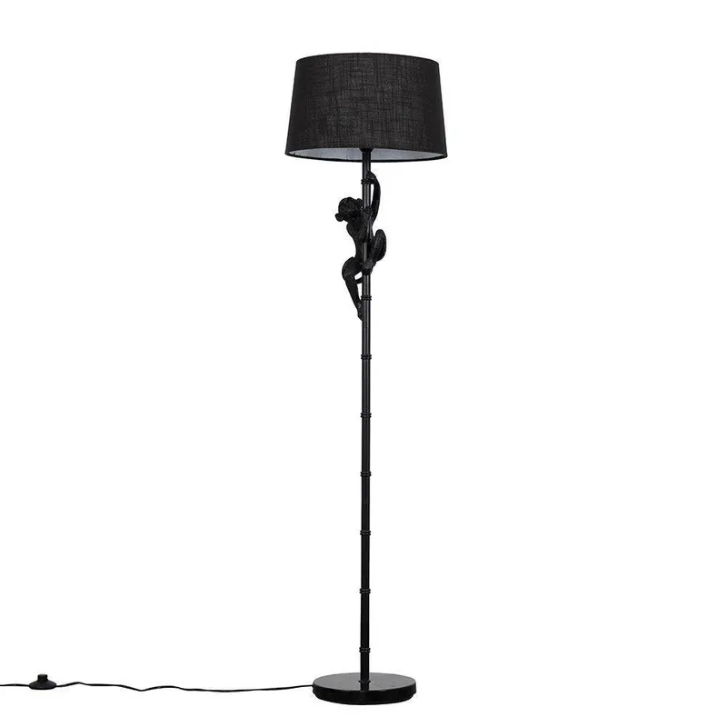 ValueLights Unisex George Monkey Black Floor Lamp Black female