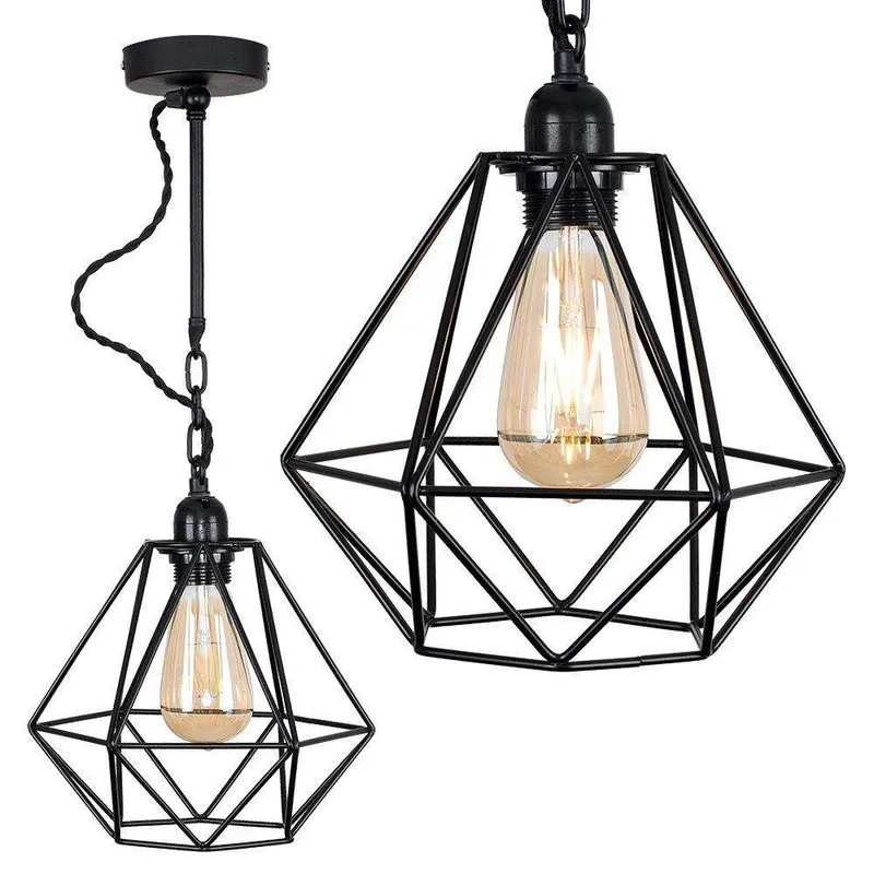 ValueLights Huber Black Ceiling Light Pendant - Black