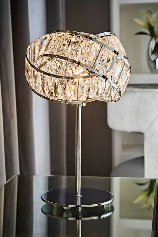 ValueLights Hudson Silver Table Lamp - Silver