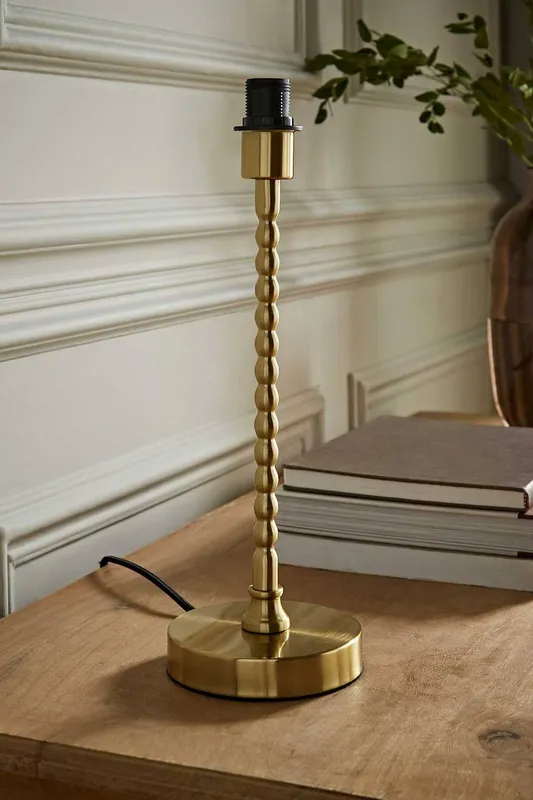 ValueLights Maeve Bobbin Bobbled Metal Table Lamp Base in Gold Gold