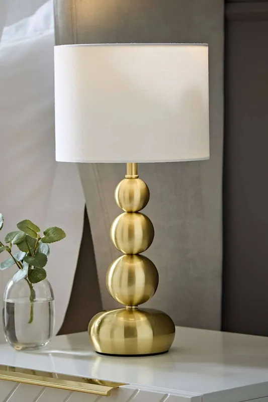 ValueLights Marissa Stacked Ball Table Lamp Light in Gold Gold