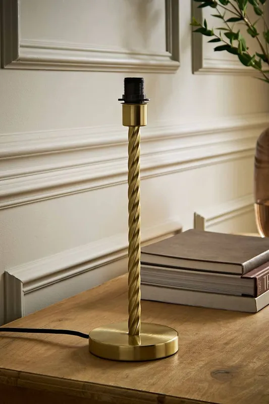 ValueLights Maura Twisted Metal Table Lamp Base in Gold Gold