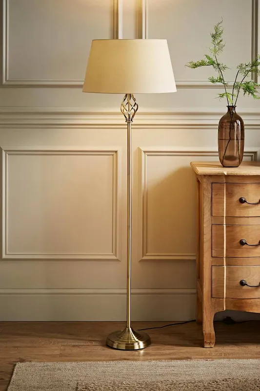 ValueLights Memphis Gold Floor Lamp - Gold