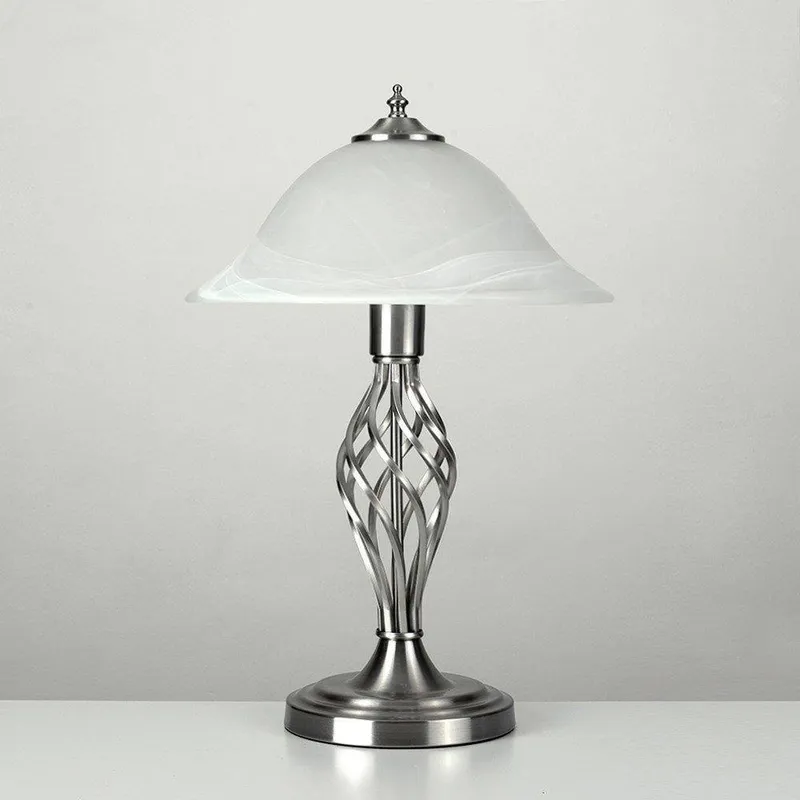 ValueLights Memphis Pair of Silver Table Lamp - Silver