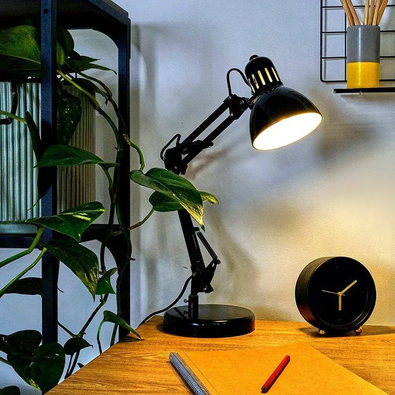 ValueLights Monda Adjustable Black Table Lamp Black