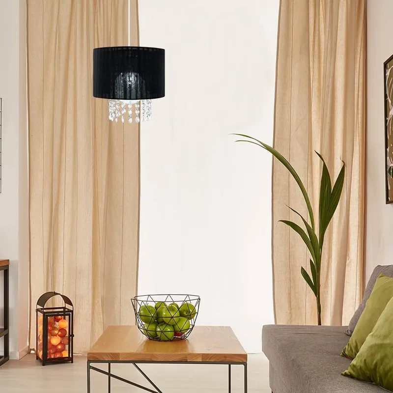 ValueLights Oba Black Ceiling Pendant Shade Black