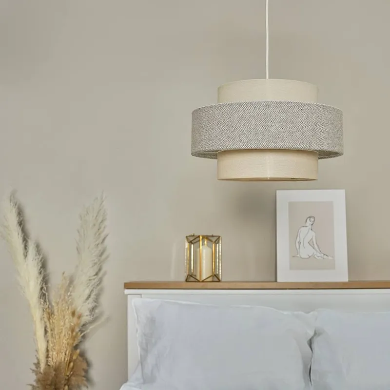 ValueLights Pair of Grey Ceiling Pendant Shade - Grey
